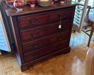 Low chest in Mahogany that is actually a filing cabinet