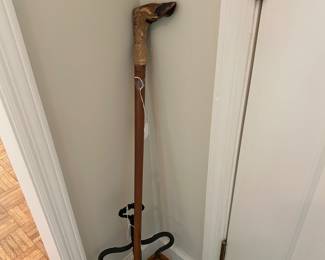 Unique cane and vintage iron stand