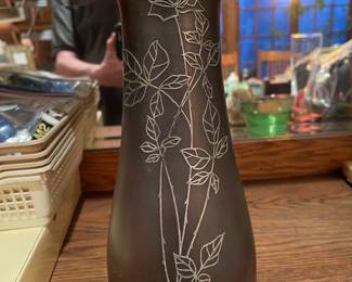 Heintz Silver on Bronze Vase