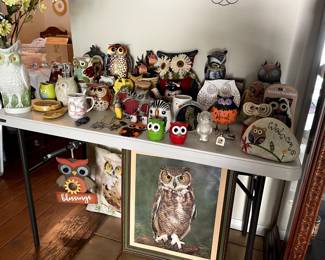 Owl Collection with Cabinet