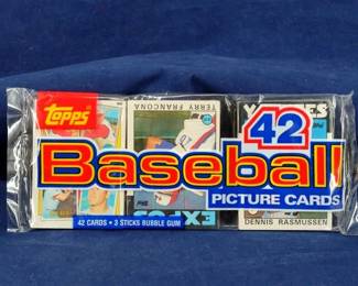 1986 Topps Baseball Grocery Rack Pack Factory Sealed Pete Rose 6770 on Top