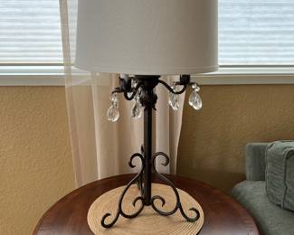 Black Metal Candelabra Lamp with Pendants