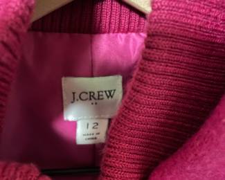 J.Crew Pink Wool Coat - Size 12
