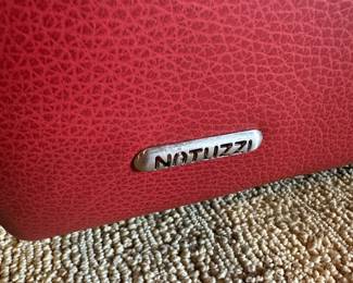Natuzzi Red Leather Reclining Loveseat