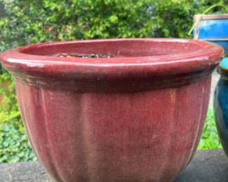 Assortment of Glazed Ceramic Planters
