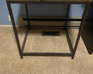 Black Metal/Faux Marble Side Table