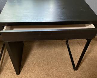 Ikea Black Wood Desk with Drawer