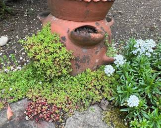 Terra Cotta Hen's & Chicks Planter