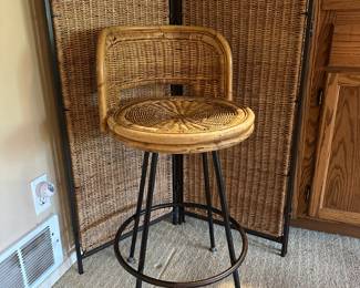 Rattan Swivel Counter Stool