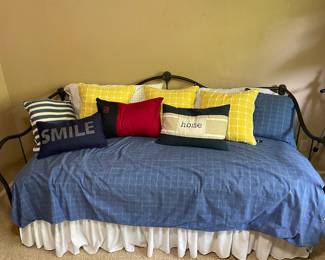 Day Bed with Black Metal Frame