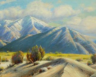 115
Paul Grimm
1891-1974
Smoke Trees Near Mt. San Jacinto
Oil on canvas
Signed lower left: Paul Grimm
26" H x 40" W
Estimate: $3,000 - $5,000