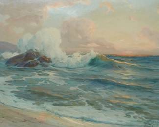 60
Angel Espoy
1879-1963
Coastal Scene
Oil on canvas
Signed lower right: A. Espoy
24" H x 30" W
Estimate: $2,000 - $3,000