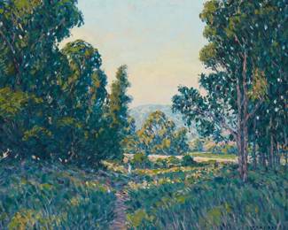 118
Gary Ray
b. 1952
"Carpinteria Bluffs"
Oil on board
Signed lower right: Gary Ray; signed again and titled, verso
20" H x 24" W
Estimate: $800 - $1,200