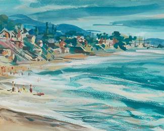 110
Ben Abril
1923-1995
Beach Scene
Watercolor on paper
Signed lower right: Ben Abril
Sight: 13.5" H x 21" W
Estimate: $700 - $900