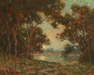 33
Granville Redmond
1871-1935
Landscape With Eucalyptus Groves
Oil on canvas laid to board
Signed lower left: Granville Redmond
11" H x 14" W
Estimate: $10,000 - $15,000