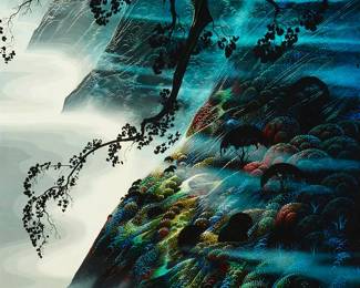 102
Eyvind Earle
1916-2000
"Sea, Wind And Fog," 1986
Oil on board
Signed and dated lower right: Eyvind Earle ©
48" H x 36" W
Estimate: $15,000 - $20,000