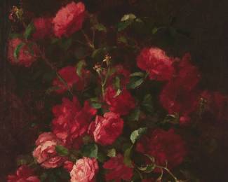 86
Edith White
1855-1946
Still Life With Red Roses, 1895
Oil on canvas
Signed and dated lower left: Edith White
28" H x 22" W
Estimate: $2,500 - $3,500