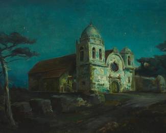 69
Charles Henry Harmon
1859-1936
Mission Carmel, Circa 1900
Oil on canvas laid to canvas
Signed lower left: Chas. H. Harmon
20" H x 30" W
Estimate: $3,000 - $5,000