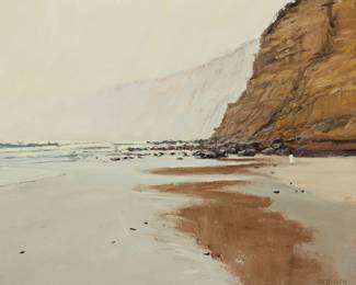 137
Christopher Gerlach
b. 1952
"Early Morning - La Jolla Shores," 1985
Oil on canvas
Signed lower right: Gerlach; titled and dated on a gallery label affixed to the frame, verso
16" H x 20" W
Estimate: $1,000 - $1,500
