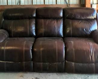 Faux Leather Sofa With Dual Electric Recliners, 39" x 88" x 36"