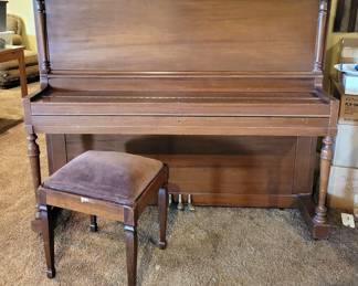 Kohler & Campbell Upright Piano With Caster Wheels, 49.5" x 61.5" x 24.5"