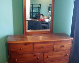 Stanley Furniture Seven Drawer Dresser, 56" x 32" x 19", With Mirror, 28" x 43"