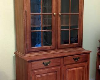 Glass Front China Cabinet, 80" x 40" x 19.5", With 2 Drawers And Bottom Storage