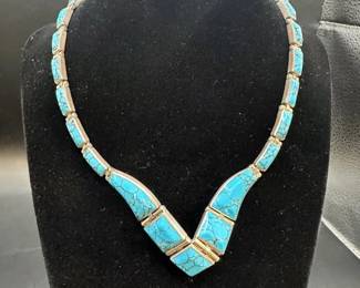 TAXCO TURQUOISE HINGE NECKLACE