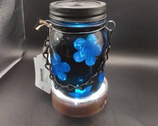 BLUE FLOWERS SOLAR JAR