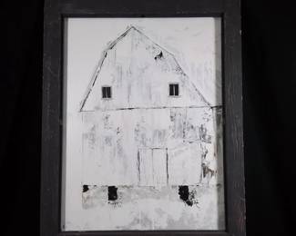 BLACK AND WHITE BARN PAINTING