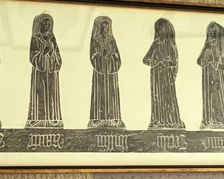 Vintage Brass Rubbings Family that Died in A Fire 