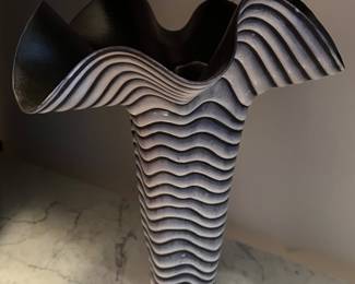 Handmade Vase Black and White 