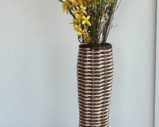 44" Tall Basket w Faux Stems (Total Height 77")