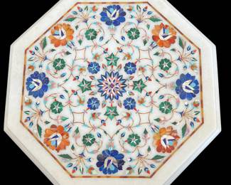 Marble w Stone Inlay Octagon