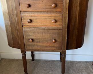 Federal Style Walnut Martha Washington Sewing Cabinet 