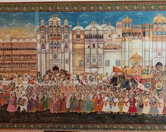 YOU MUST SEE THIS ONE IN PERSON!!! Purchased in India as a parchment  35-40 yrs ago 60 x 97 1/2 
