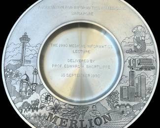 Merlion Pewter Plate 