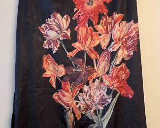 Black Dress w Floral Splash Mango