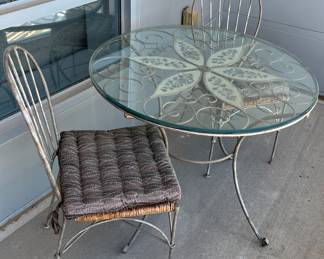 Patio Bistro Set 3-pc w Cushions