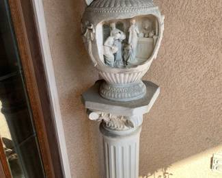 Greek influenced column and vase