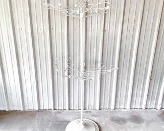 7.5FT WHITE IRON TREE - REMOVABLE LIMBS AND POLE - DISPLAY TREE - FLEXIBLE LEAVES