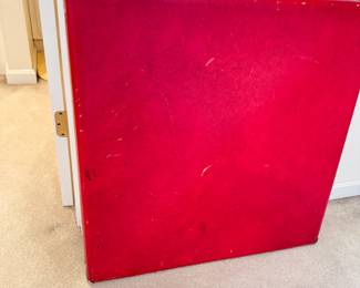 Vintage red vinyl card table, some wear