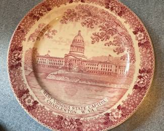 Old English Staffordshire Ware 6" plate of the West Virginia State Capitol