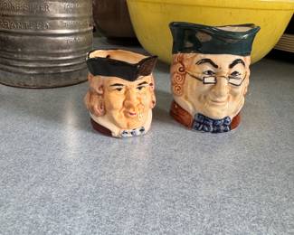 Two Toby mugs, Japan, tallest is 2.5"
