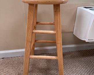 Wooden bar stool with natural finish 23"H