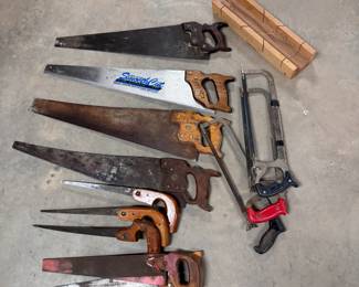 Group of vintage hand saws