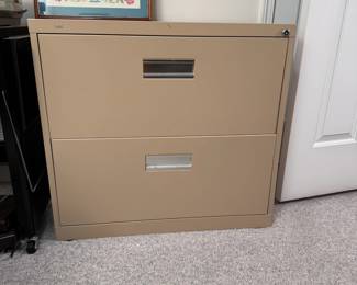 Hon lateral file cabinet, 2-drawer, smooth action, no key, mild wear 27"H x 28"L x 18"D