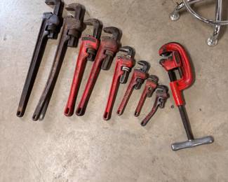 Group of Ridgid wrenches