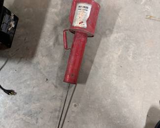 Vintage Hercules pump duster, some wear and dents, handle has been taped, approx 24"L