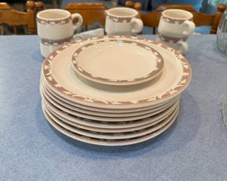 Syracuse Nutmeg restaurant ware plates and cups
